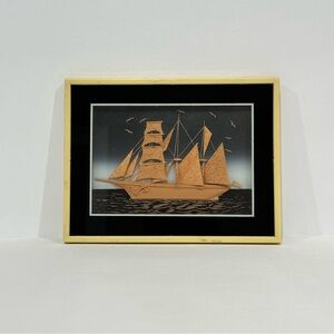 Vintage Sailboat Cork Art